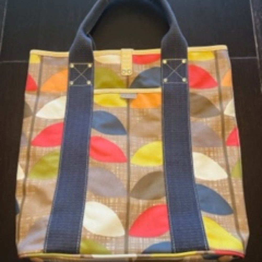 Orla Kiely multi colored canvas tote